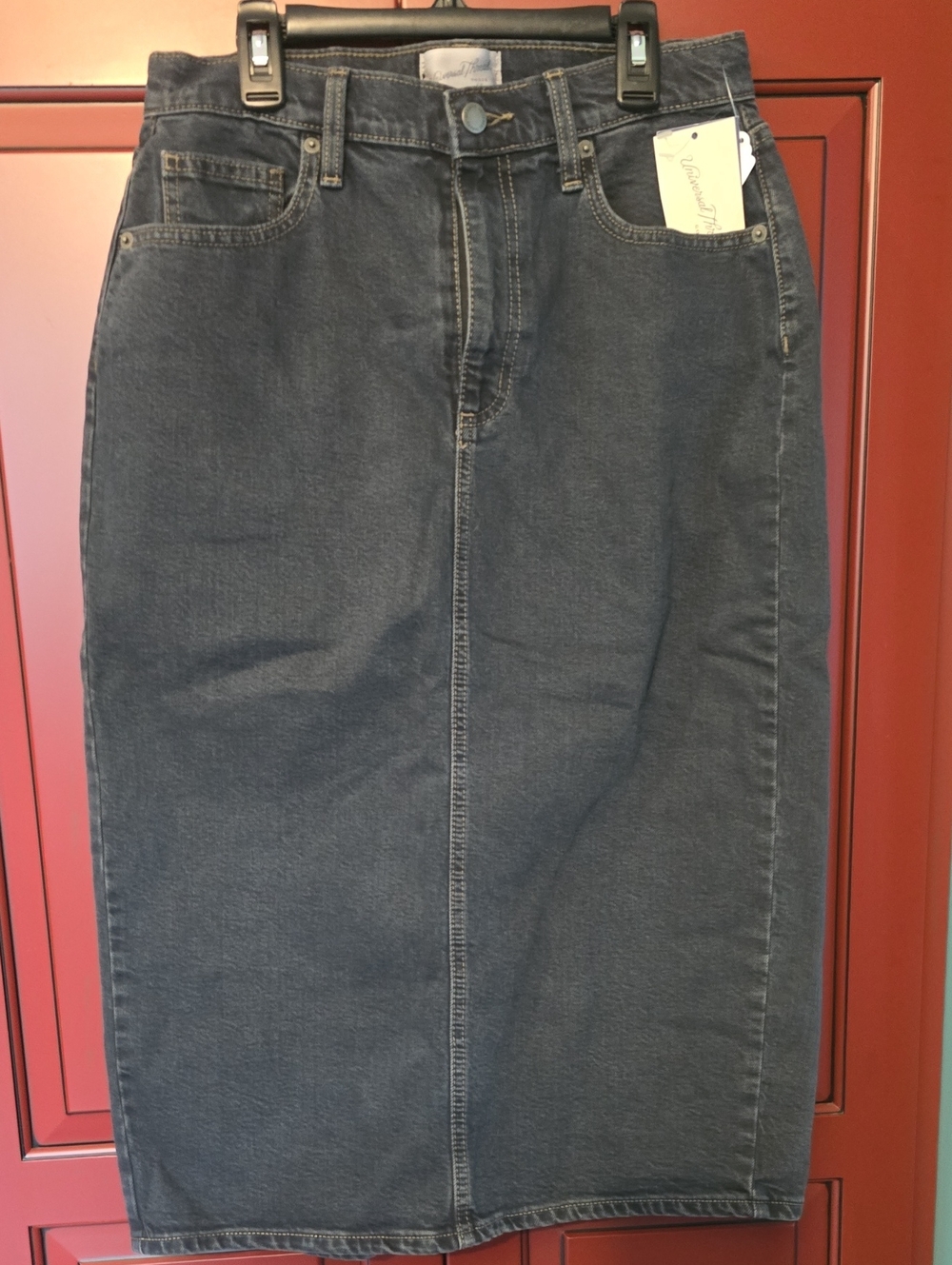 Classic Womens Dark Wash Denim Jeans Skirt Universal Thread Sz 6